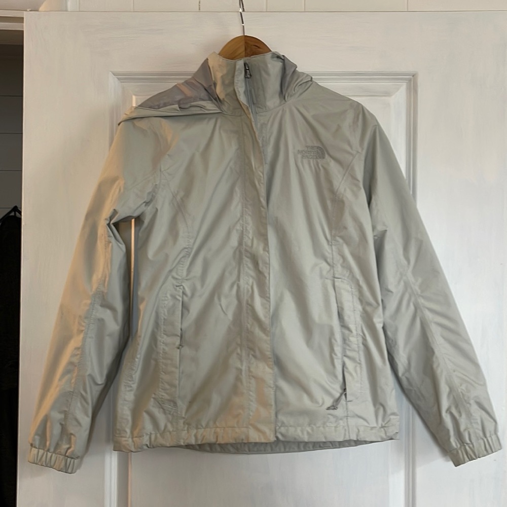 The North Face Rain Jacket light grey.